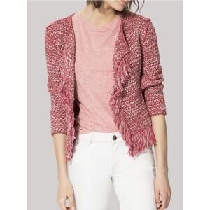 Maje Malaga Fringe Cardigan Jacket Suit Sweater EU Size 3 Made In Italy